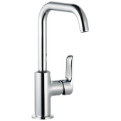 Kludi 34 024 0575 PureSolid Смеситель для раковины 205 мм, гладкий, ∩ излив, 5 л/мин 340240575