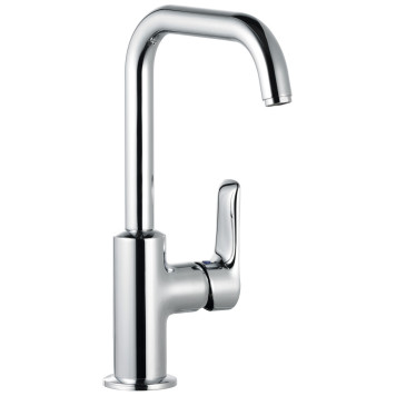 Kludi 34 024 0575 PureSolid Смеситель для раковины 205 мм, гладкий, ∩ излив, 5 л/мин 340240575