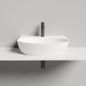 Salini Alda Wall 02 Раковина 58х45х15cм, с 1 отв., сифон, слив-пер, мат-л: S-Stone, цвет: белый матовый. 140322M
