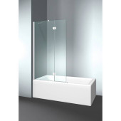 VismaraVetro Шторка на ванну PV 64х150Hсм, размер 100-102(60+40)см, SX (левая), стекло Transparent 04, Bright Silver 21, петли С67 внутр. Откр., TPA. VPV042106401500ST