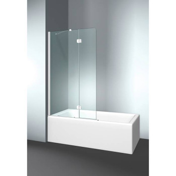 VismaraVetro Шторка на ванну PV 64х150Hсм, размер 100-102(60+40)см, SX (левая), стекло Transparent 04, Bright Silver 21, петли С67 внутр. Откр., TPA. VPV042106401500ST