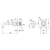 QuadroDesign Source Смеситель для раковины, встраиваемый, излив: 19см., цвет: brushed stainless steel. 1313.00AS
