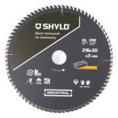 Диск пильный по ламинату SHYLD твердосплавный 216х30 мм, 80 зубьев(20540)