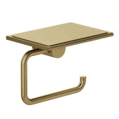 Бумагодержатель, Kludi, VELA R, без крышки, с полкой, шгв 139-100-111, цвет-Brushed Gold