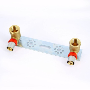 Водорозетка пресс-В двойная на планке с вертикальной подводкой TIEMME 16x1/2-2