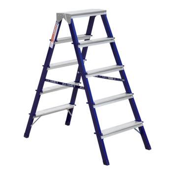Стремянка Алюмет 5 ступеней двухсторонняя стальная