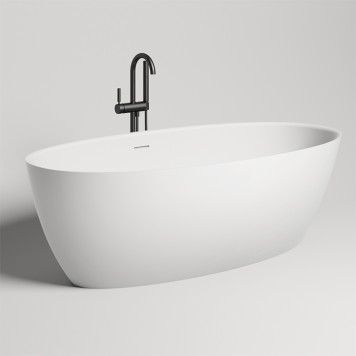 Salini Alda Ванна отдельностоящая 160х80х57.5см, донный клапан , сифон, слив-перелив, S-Stone, цвет: белый матовый