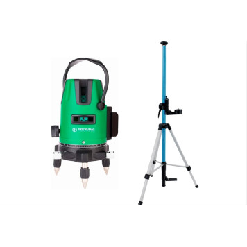 Комплект Лазерный уровень INSTRUMAX Constructor 4D GREEN+штанга элевационный INSTRUMAX LP-300 в комплекте с треногой (3 м)