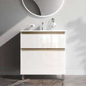 M85AFSX0802WG База под раковину, напольная, 80 см, 2 ящика, белый глянец