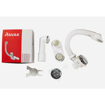 Ravak Слив-перелив для ванны, удлиненный, 80см., Click-Clack, цвет: хром. X01472-1