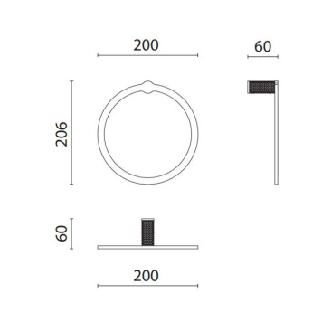 Oasis Defile Полотенцедержатель-кольцо, подвесной, цвет: золото-1