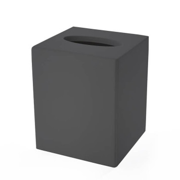 3SC Mood Black Контейнер для бумажных салфеток, 12х12х14 см, квадратный, настольный, композит Solid Surface, цвет: чёрный матовый