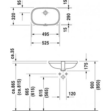 Duravit D-Code Раковина 52.5х32х17.5см., без отв., цвет: белый-1