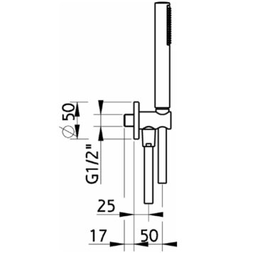CISAL Shower Душевой гарнитур:ручная лейка,шланг 150 см,вывод с держателем, цвет: хром-1