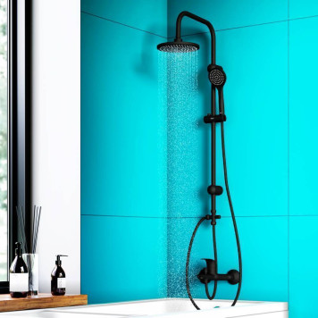 D0708000BL Душевая система с тропическим душем, черный-1