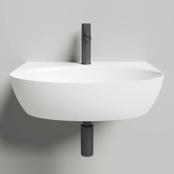 Salini Alda Wall 02 Раковина 58х45х15cм, с 1 отв., сифон, слив-пер, мат-л: S-Stone, цвет: белый матовый. 140322M-1