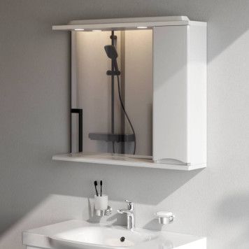 M80MPR0801WG Зеркальный шкаф с подсветкой 80 см, правый, белый-2