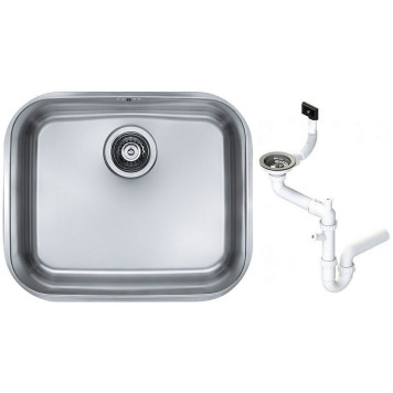 Alv 1042481 Variant 10 Мойка U, 1 чаша, 0,8 мм, SAT, 3½ 480х400х180 мм+сифон 1130550 1042481