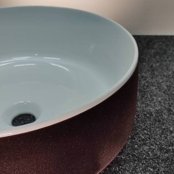 ArtCeram Cognac Раковина 42 см, без отв., накладная, без слив-перелива, цвет: белый / testa di moro-4