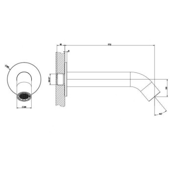 Gessi Bath316 Излив для ванны с удаленным управлением, цвет: шлифованная сталь. 54008#239-1