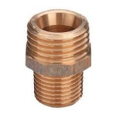 Ниппель редукционный, Viega, НР-НР 1 x 3/4, с одной стороны резьба с насечкой, с внутренним конусом, модель 3246, бронза