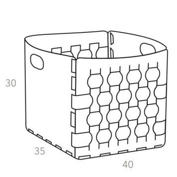 ADJ Корзинка Dubai, 35x40xH30 см., цвет: коньяк/бордо-1