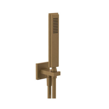Gessi Eleganza Гигиенический душ с выводом воды, держателем и шлангом 150см., цвет: Antique Brass