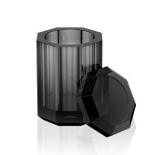 Decor Walther Kristall BMD Баночка универсальная 9x9x14см, с крышкой, настольная,  цвет: хрусталь антрацит. 0931494