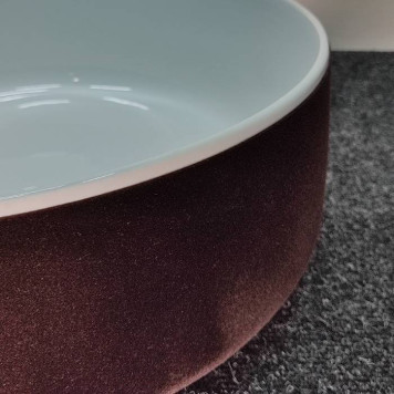 ArtCeram Cognac Раковина 42 см, без отв., накладная, без слив-перелива, цвет: белый / testa di moro-6