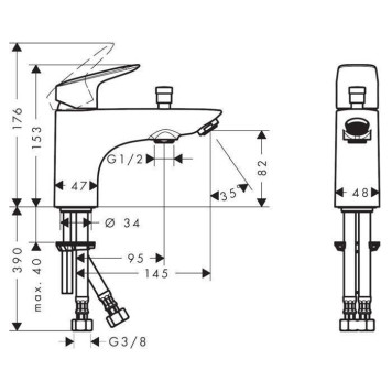Hansgrohe Logis Смеситель на борт ванны, 1 отв., цвет: хром. 71312000-2