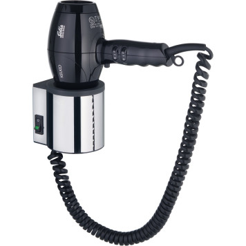 14995010037 PLAN Фен в комплекте с настенным креплением, 220 - 240 В, 50-60 Гц, 3 ступени нагрева макс. до 2000 Вт, 2 скорости, хром/темно-серый 14995010037