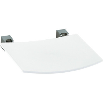 14980010051 PLAN Складное сиденье для настенного монтажа, сиденье откидывается наверх для настенного монтажа, хром/белый (RAL 9010) 14980010051