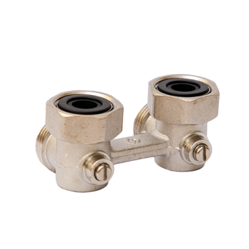Узел нижнего подключения, Premium, угловой H-образный, 3/4 x 3/4, Н ЕК-НГ ЕК, для двухтрубных систем шарового типа