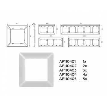 Рамка на 5 постов Ambrella Volt Line AF110405-3