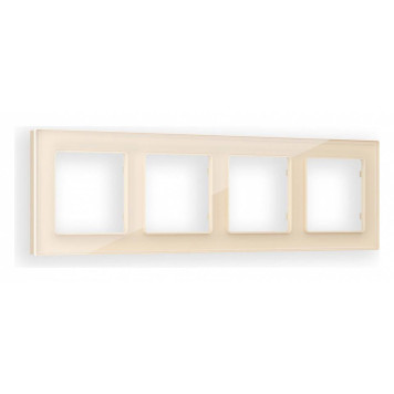 Рамка на 4 поста Ambrella Volt Platos Стекло натуральное AF380304