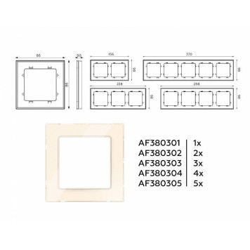 Рамка на 4 поста Ambrella Volt Platos Стекло натуральное AF380304-2