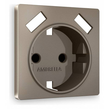 Накладка для розетки с заземлением и со шторками и 2хUSB type A Ambrella Volt Quant AP6390