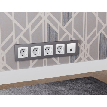 Розетка Ethernet RJ-45 и со шторками, без рамки Ambrella Volt ALFA MA112005-2