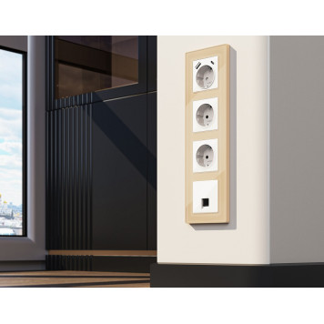 Розетка Ethernet RJ-45 и со шторками, без рамки Ambrella Volt ALFA MA112005-3