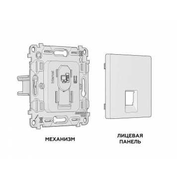 Розетка Ethernet RJ-45 и со шторками, без рамки Ambrella Volt Quant MA512010-2