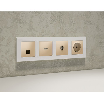 Розетка Ethernet RJ-45 и со шторками, без рамки Ambrella Volt ALFA MA612005-1