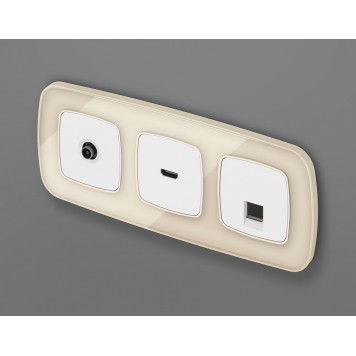 Розетка Ethernet RJ-45 и со шторками, без рамки Ambrella Volt OMEGA MO132005-2