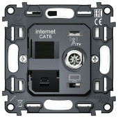 Механизм ТВ-розетки оконечные и розетки Ethernet RJ-45 со шторкам Ambrella Volt QUANT VM195