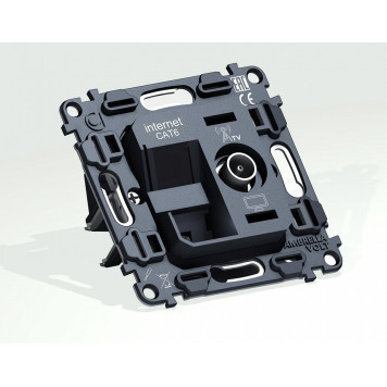 Механизм ТВ-розетки оконечные и розетки Ethernet RJ-45 со шторкам Ambrella Volt QUANT VM195-2