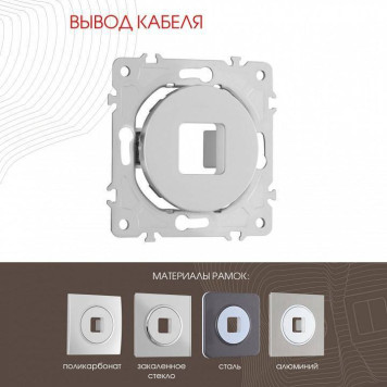Розетка для вывод кабеля без рамки Arte Milano am-202 202.49-1.silver-1