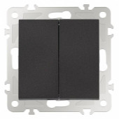 Выключатель проходной двухклавишный без рамки Arte Milano 206 206.32-2.black