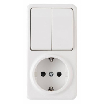 Блок с выключателями двухклавишными Arte Milano am-310 310.53-1.white-2