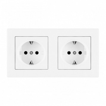 Розетка с заземлением и со шторкой Arte Milano SET06-2 SET06-2-40-1x2 white