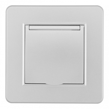 Розетка с заземлением и шторкой, с крышкой Arte Milano SET16-1 SET16-1-41-1 silver-1