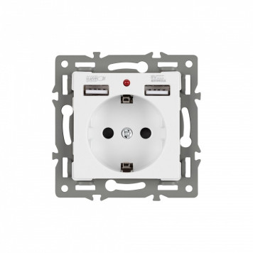 Розетка с заземлением и 2хUSB type A, без рамки Arlight SCT 043733-1